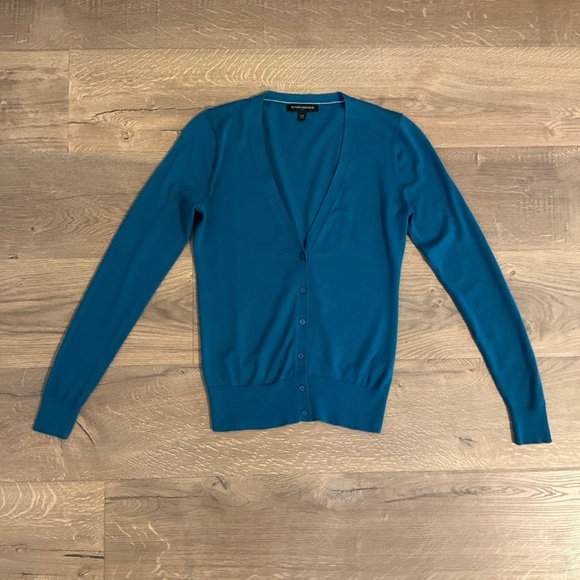 Banana Republic Sweaters - Banana Republic Factory teal cardigan, XS